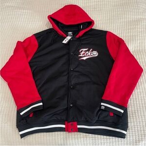 NEW Ecko Unltd Men’s Big & Tall 4XL Varsity Bomber Jacket Colorblock Sherpa Hood